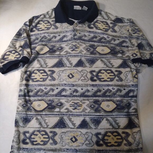 Vintage Bugle Boy Tribal Pattern Polo Shirt - Picture 2 of 6